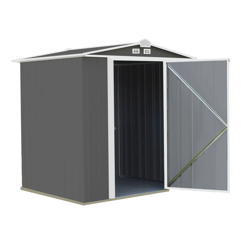 EZEE Shed, 6x5, Low Gable, 65 in walls, Charcoal Gray and Cream